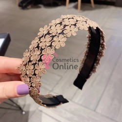 Bentita deosebita pentru par din Dantela lata BTP087PP Coffee